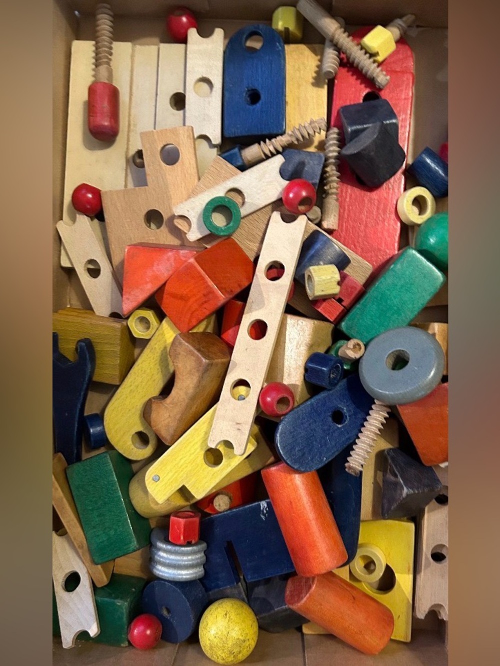 Vintage Wooden Toy Builder Set Building Set